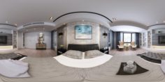 Panorama modern style family bedroom space 05 3D Model