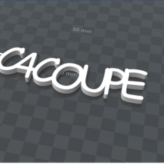 PERSONALIZABLE KEYCHAIN ​​C4COUPE 3D Print Model