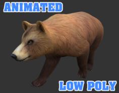 Low poly Bear Animated – Game Ready 3D Model