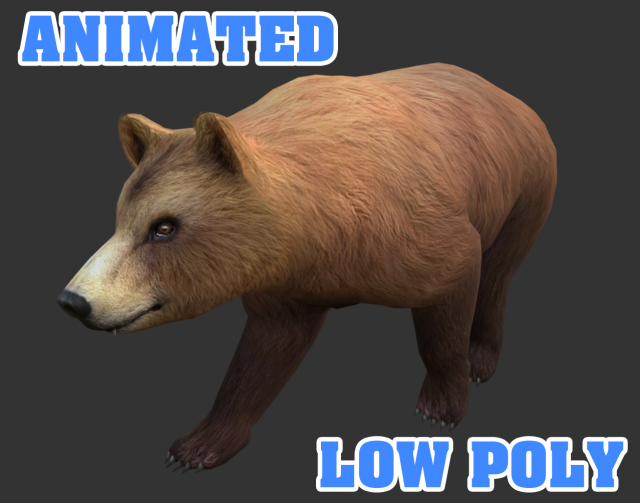 Low poly Bear Animated – Game Ready 3D Model