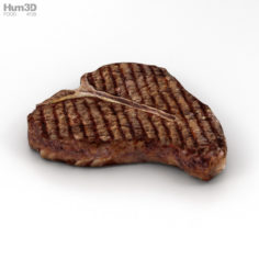T-Bone Steak Cooked 3D Model