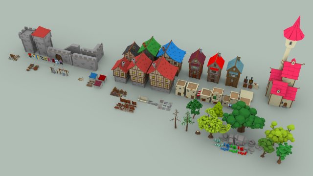 Medieval City Pack 3D Model