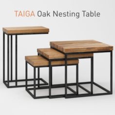 Taiga Oak Nesting Table 3D Model