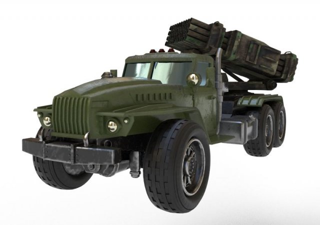 Rocket system URAL BM21 GRAD 3D Model