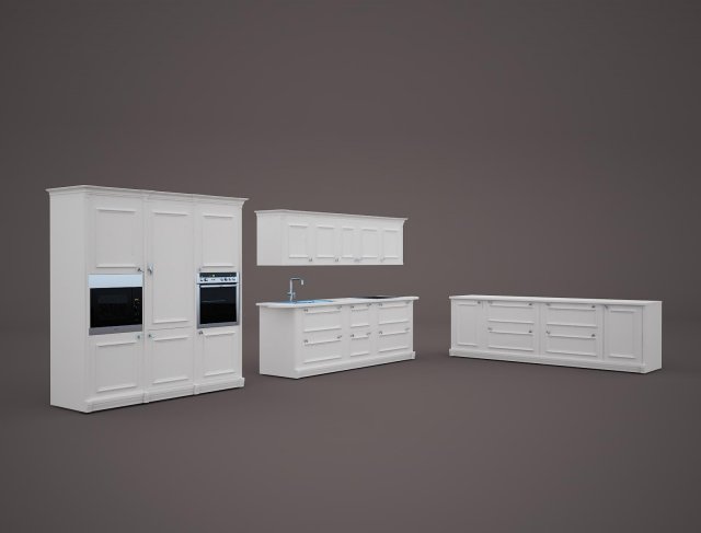 White kitchen 3D Model