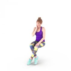 Fit woman relax 3D Model