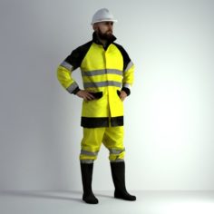 3D Scan Man Worker Safety 017 3D Model