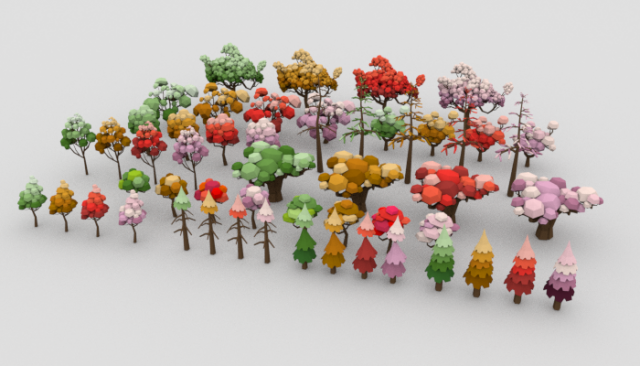 LowPoly Trees Pack 03 3D Model