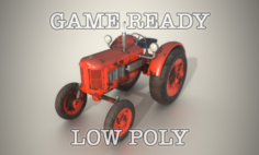 Old Tractor low poly game ready 3D Model