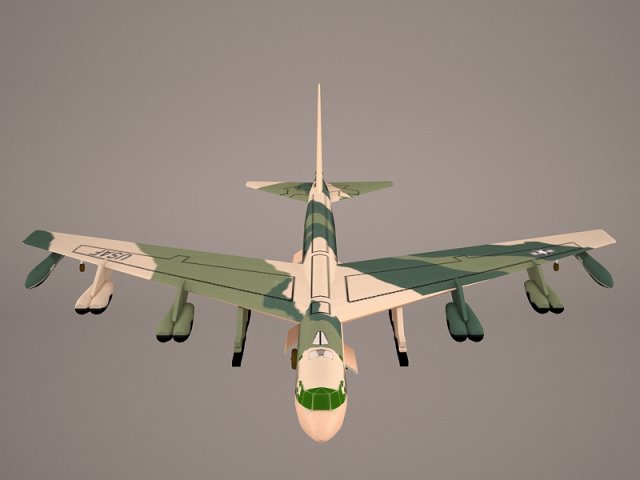 Boeing B-52D Stratofortress V02 3D Model