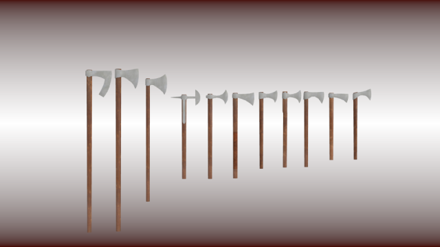 Battle ax collection 3D Model