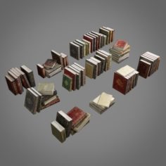 Old books pack 001 collection 3D Model