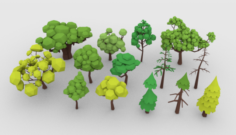 LowPoly Trees Pack 02 3D Model