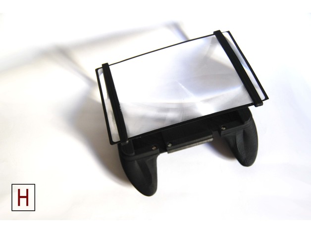 Smartphone gaming grip with screen magnifier 3D Print Model