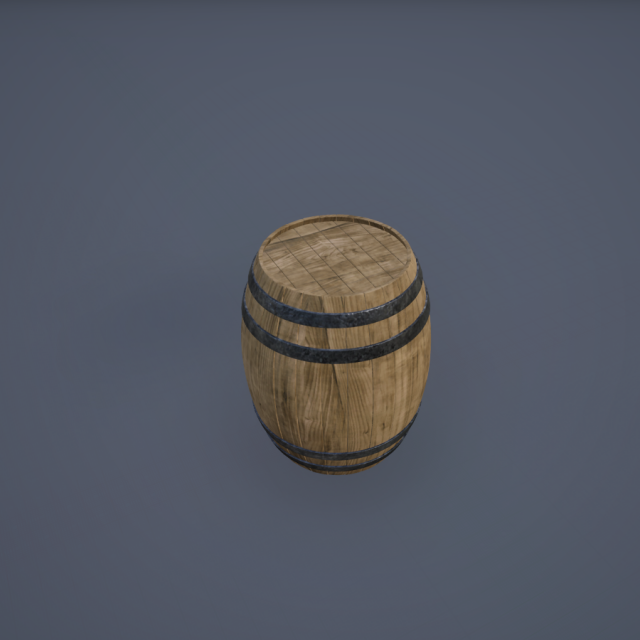 Wooden Barrel 3D Model