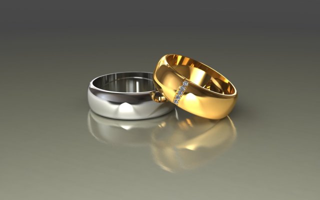 Wedding rings 3D 0016 3D Model
