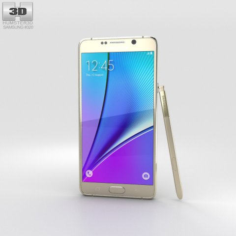 Samsung Galaxy Note 5 Gold Platinum 3D Model