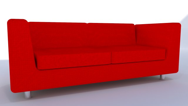 Modern Leather Sofa with Chrome Legs 3D Model