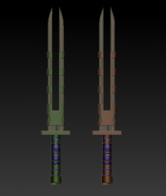 Double blade sword 3D Model