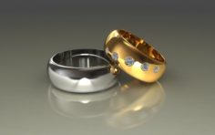 Wedding rings 3D 0019 3D Model