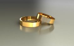 Wedding rings 3D 0032 3D Model