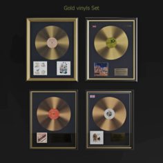 Gold vinyls set 3D Model