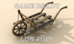 Old Wheel Barrow low poly game ready 3D Model