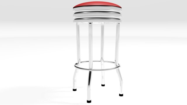 Vintage-Style Barstool 3D Model