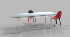 Dinning Table Cloudy Plastic 3D Model