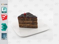 Slice of chocolate cake Free 3D model Free 3D Model