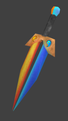 Fantastic sword fire and ice 3D Model