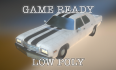 Large American Car low-poly game ready 3D Model