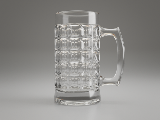Dimpled Glass Beer Mug Free 3D Model