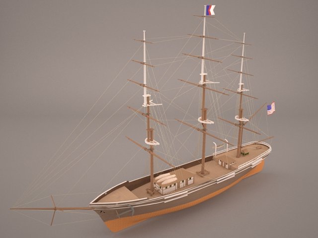Flying Ship 3D Model