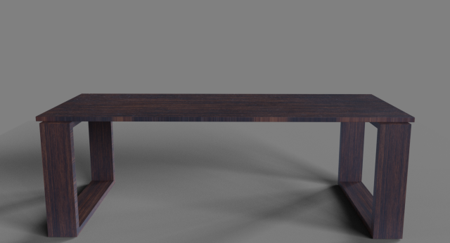 Wenge Hardwood Table 3D Model