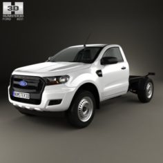 Ford Ranger Single Cab Chassis XL 2015 3D Model