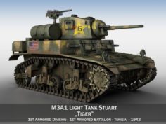 M3A1 Light Tank Stuart – Tiger 3D Model