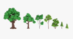 LowPoly Trees Pack 3D Model