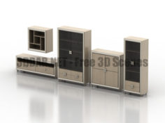 Derelict cases commode shelves set 3D Collection
