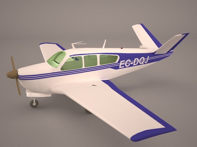 Civil Utility Aircraft Beechcraft Bonanza S35 V Tail 3D Model