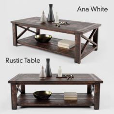 Ana White Rustic X Coffee Table 3D Model