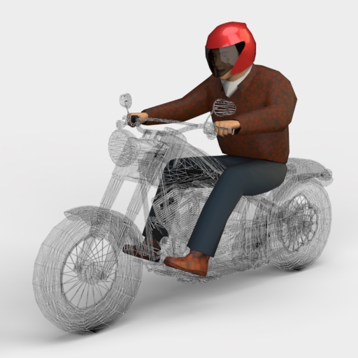 Motorbike Rider 3D Model