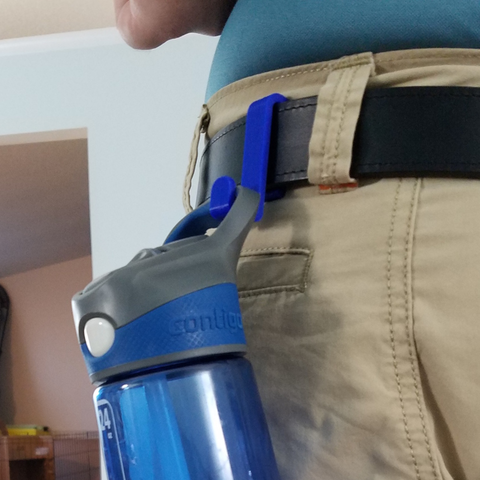 Belt Clip Water Bottle Holder 3D Print Model