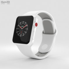 Apple Watch Edition Series 3 38mm GPS White Ceramic Case Soft White/Pebble Sport Band 3D Model