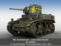 M3 Light Tank Stuart – El Diablo 3D Model