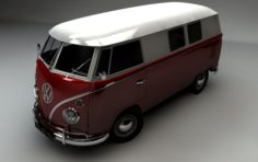 VW KOMBI CARAVAN 3D Model