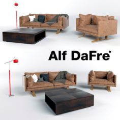 Elegant leather sofa armchair Alf DaFre 3D Model