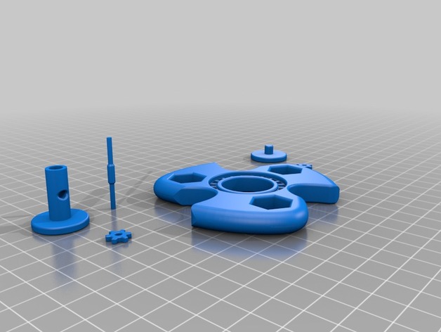 Double Fidget Spinner with Gears 3D Print Model