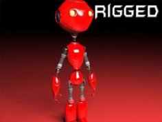 Cartoon red robot 3D Model