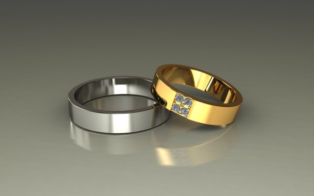 Wedding rings 3D 0028 3D Model
